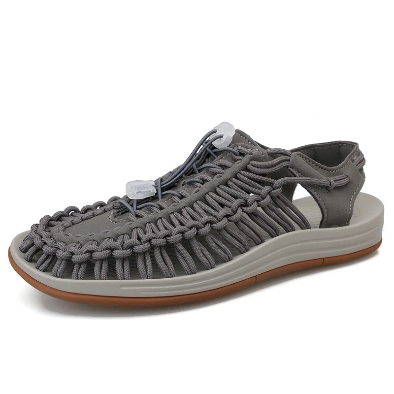 Men Sandals Summer Weave Shoes  Outdoor Breathable Comfort Slip On