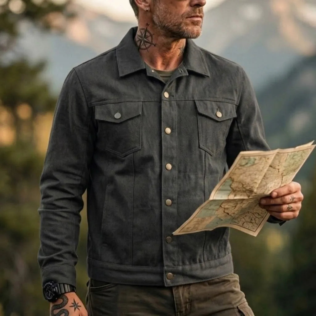 Men's Fashion Casual Jacket Washed Denim Top