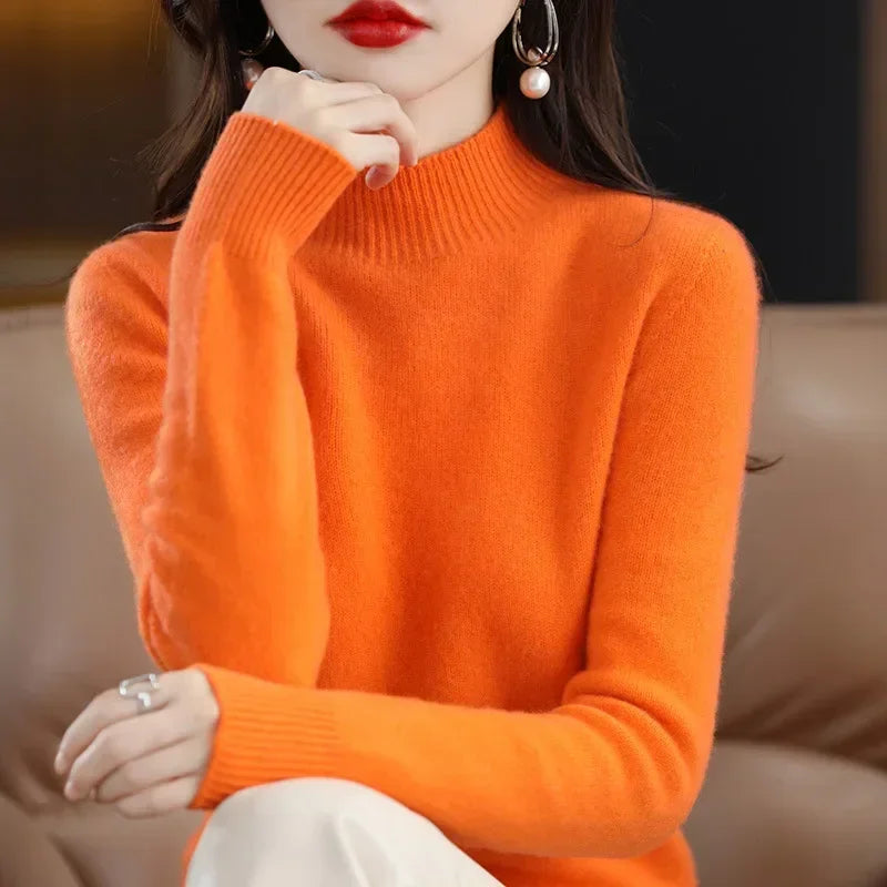 Women's Solid Long Sleeve Pullovers Knitwear