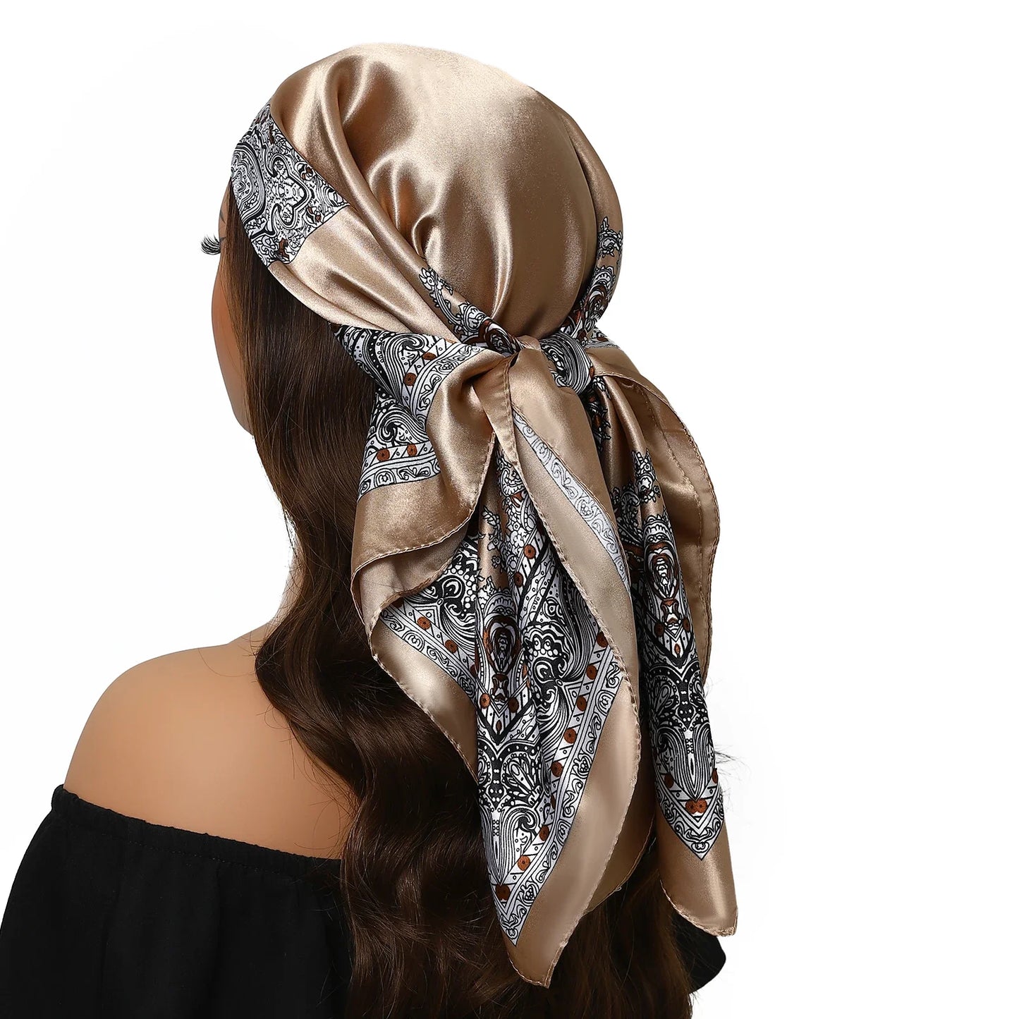 Head Scarf for Women Luxury Brand Satin Bandana