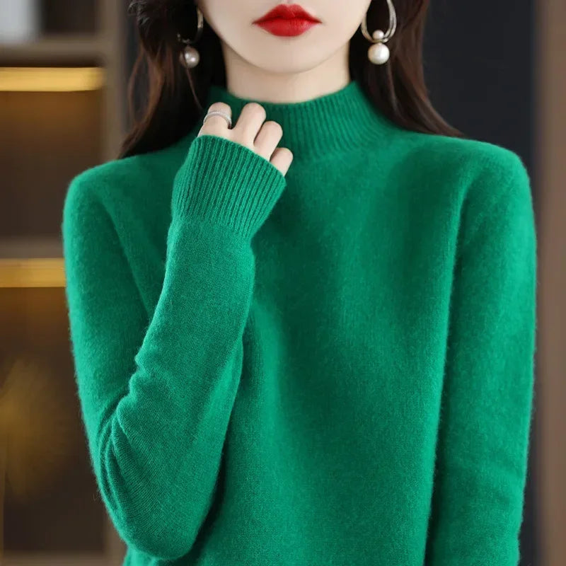 Women's Solid Long Sleeve Pullovers Knitwear