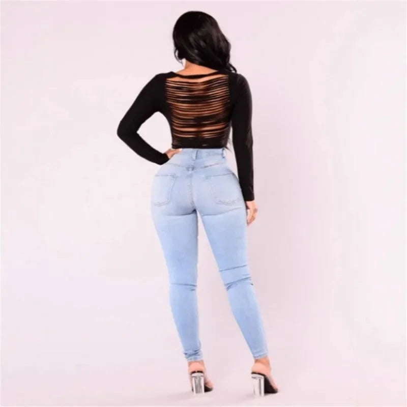 Sexy Jeans Denim Skinny Pants High Waist