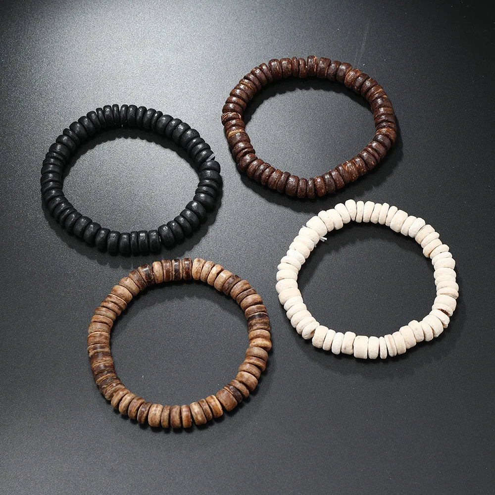 Wooden Bracelets For Men Beaded Multilayer Wooden Bead Jewelry