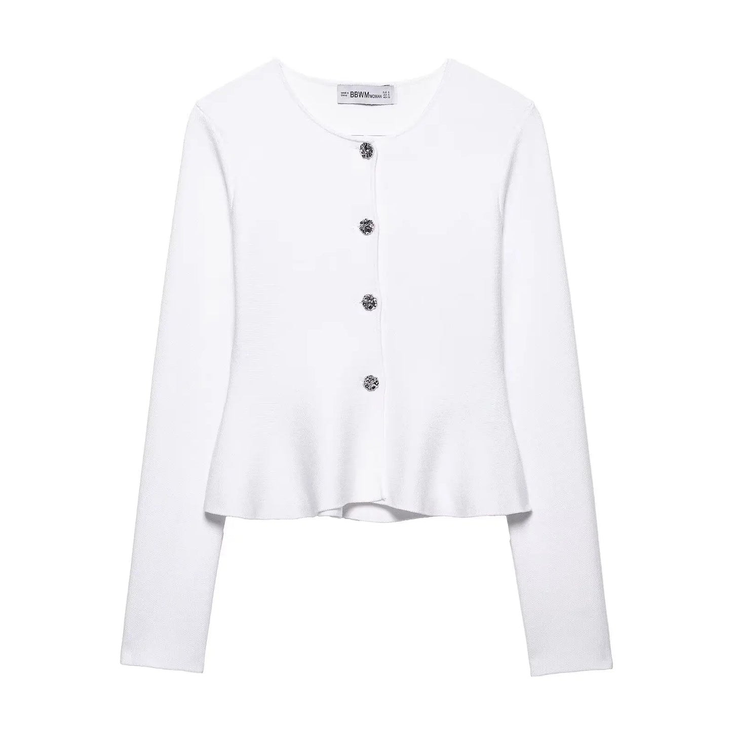 Women's Fashion Elegant Skirt Suit Round Neck Long Sleeve Knitted Sweater