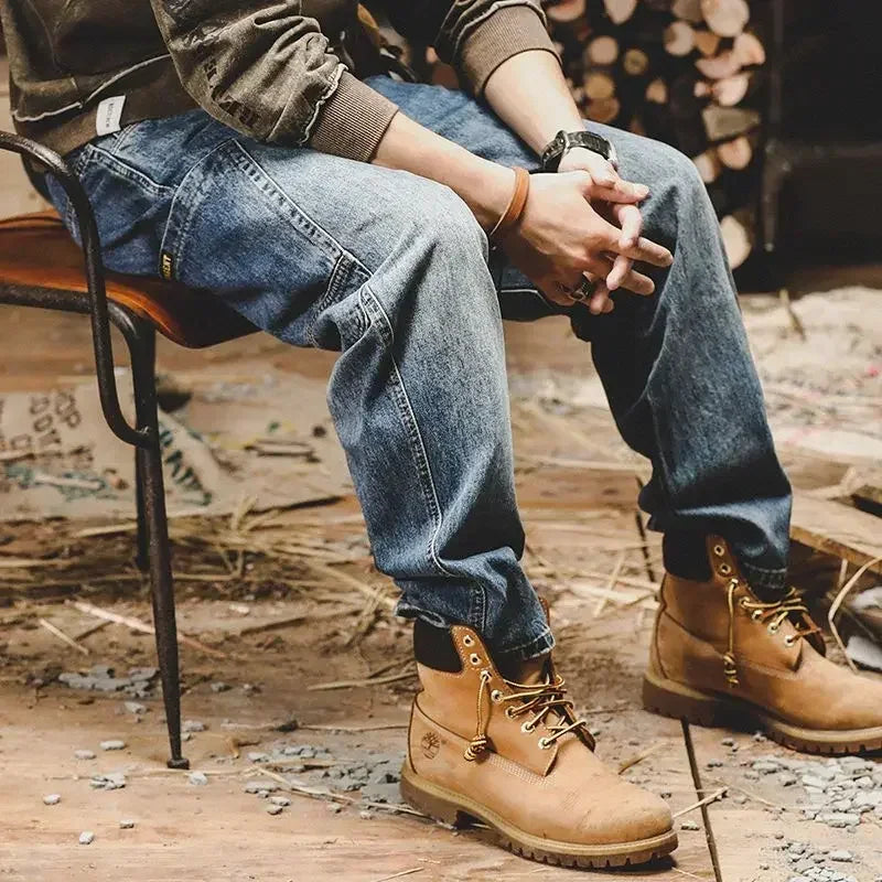 Men's Jeans Tapered Cowboy Pants