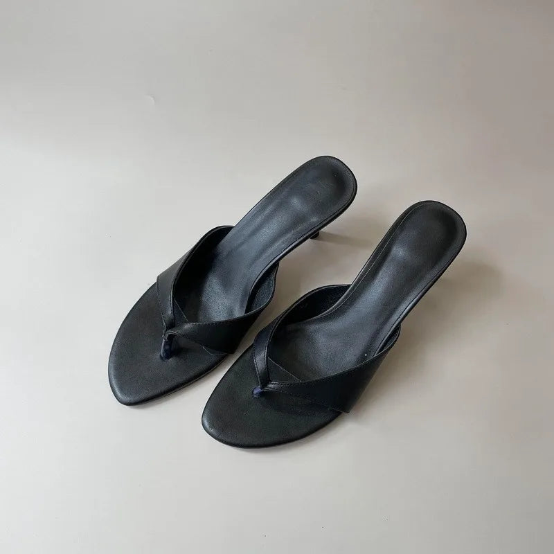 Women Slippers Fashion Clip Toe Party Dress Shoes Ladies Thin Heels Shoes