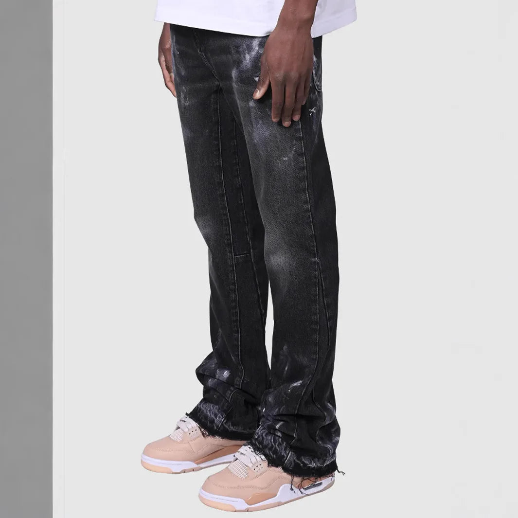 Jeans Men Vintage Straight Pants Mid Waist