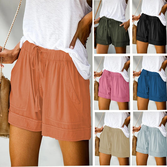 Casual Shorts for Women High Waisted Lace Up Wide Leg Pants