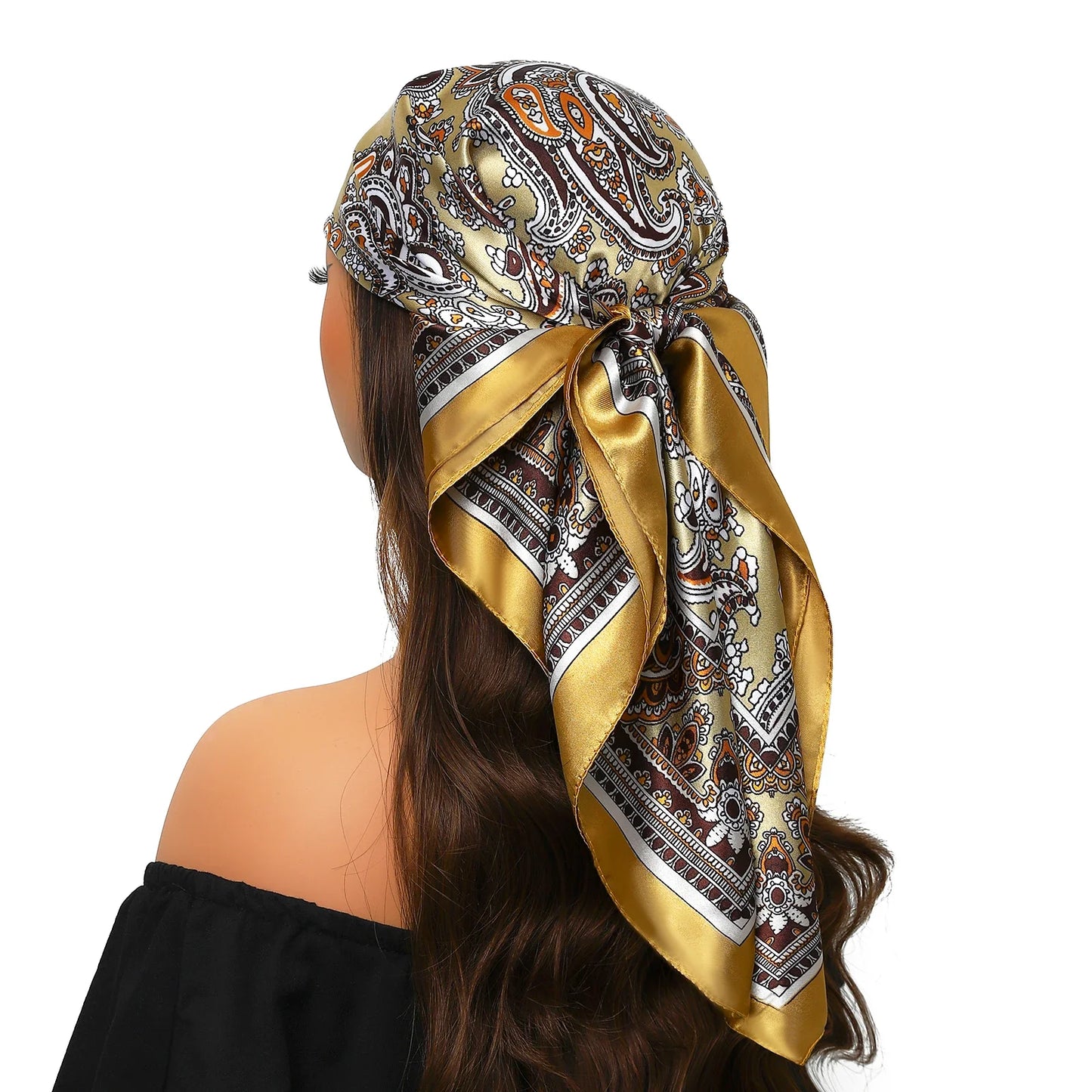 Head Scarf for Women Luxury Brand Satin Bandana