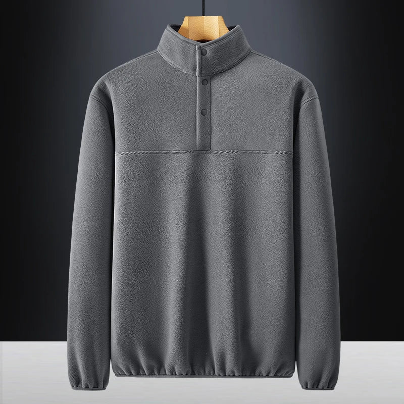 Men Sweatshirt Turtleneck Half Button