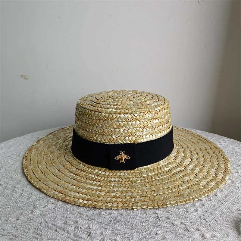 Retro Gold Braided Female Sunshade Flat Sequins Hat