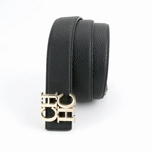 Men's 3.8cm Wide Belts - Stylish Plain & Lychee Grain Leather