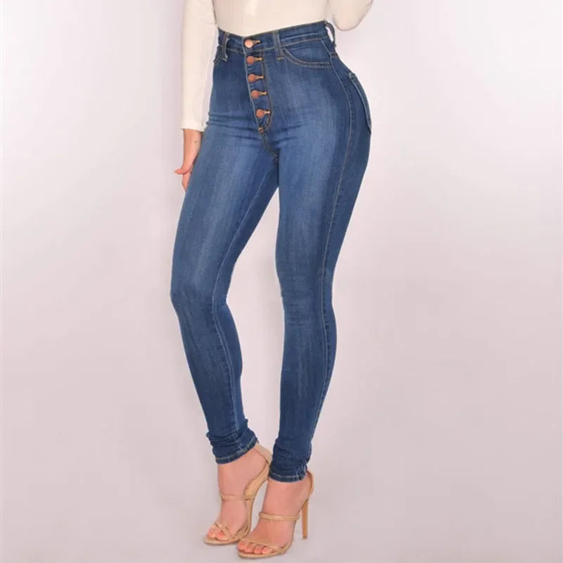 Women High Waist Push Up Jeans High Elastic Stretch