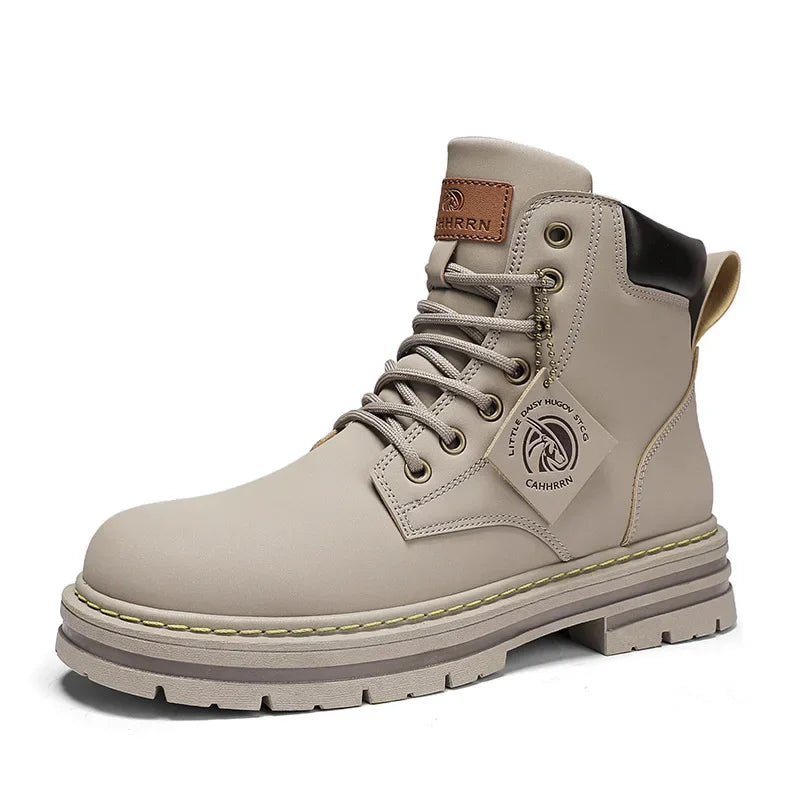 High Top Boots Men's Leather Shoes  Ankle Boots for Men