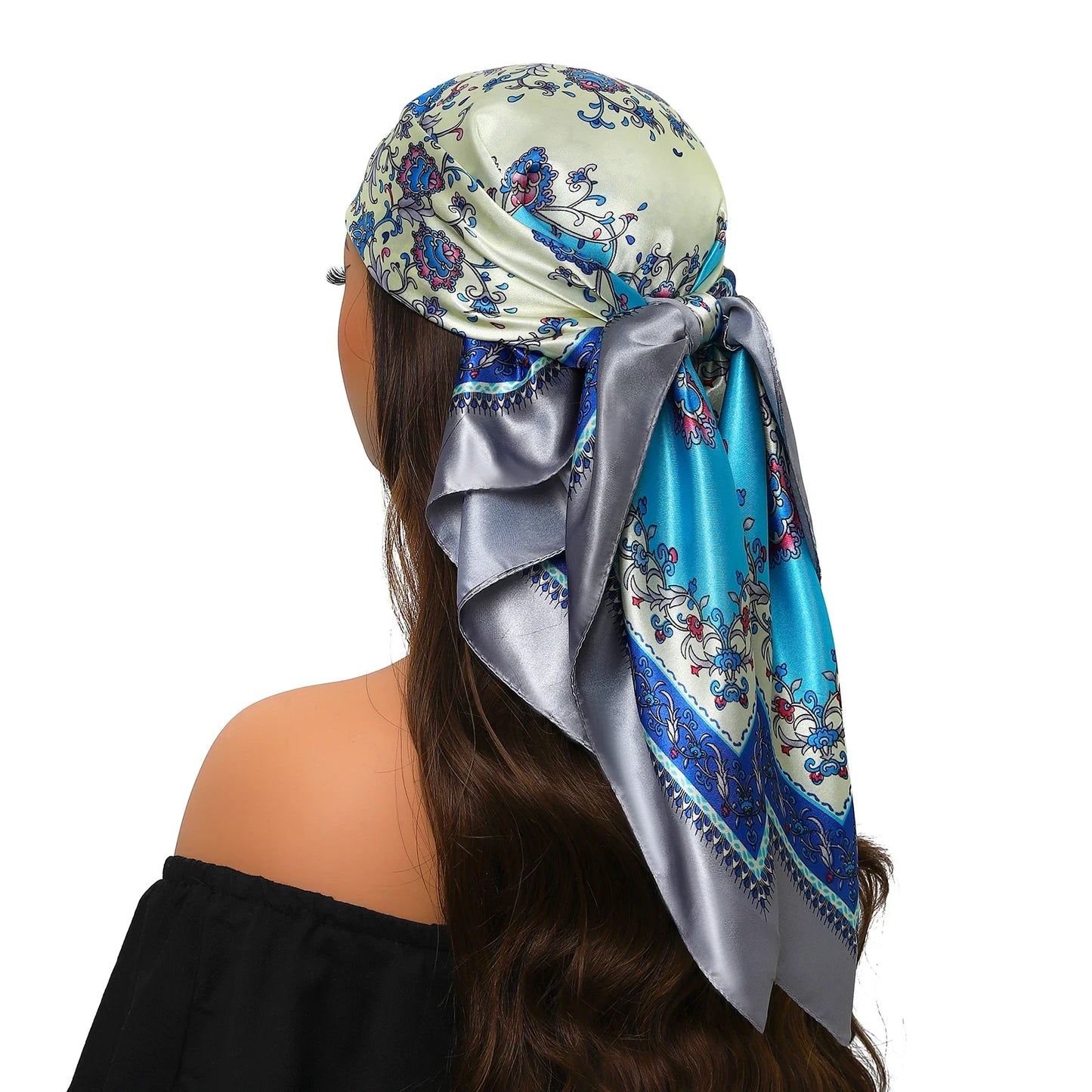 Head Scarf for Women Luxury Brand Satin Bandana