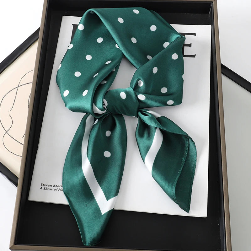 Lady Hair Dot Scarf Female Silk Square Scarves