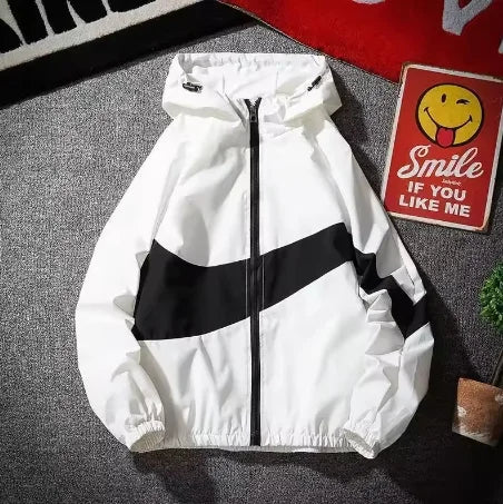 Hip Hop Varsity Jacket Patchwork Color Black