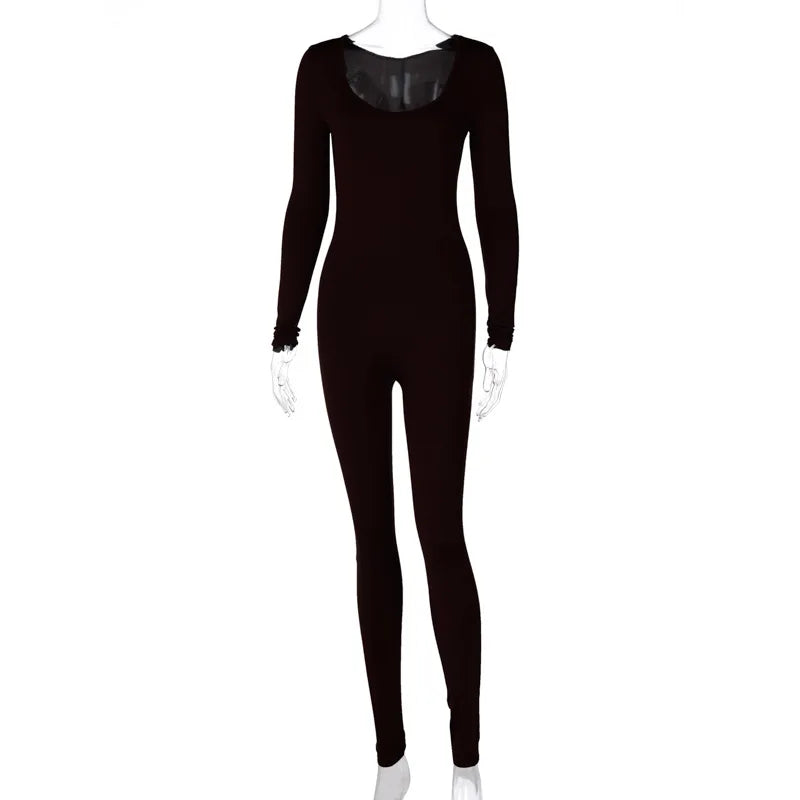 Women's Jumpsuit Bodycon Long Sleeve Fitness Romper
