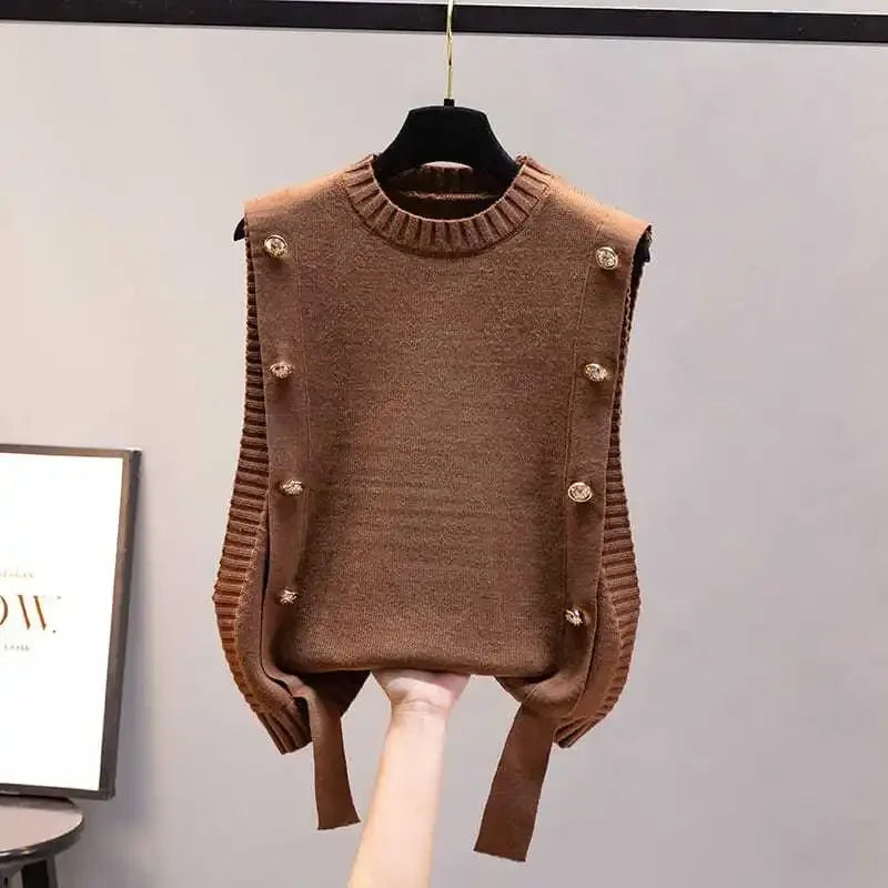 Black Knit Tops For Woman Round O Neck Women's Sweater