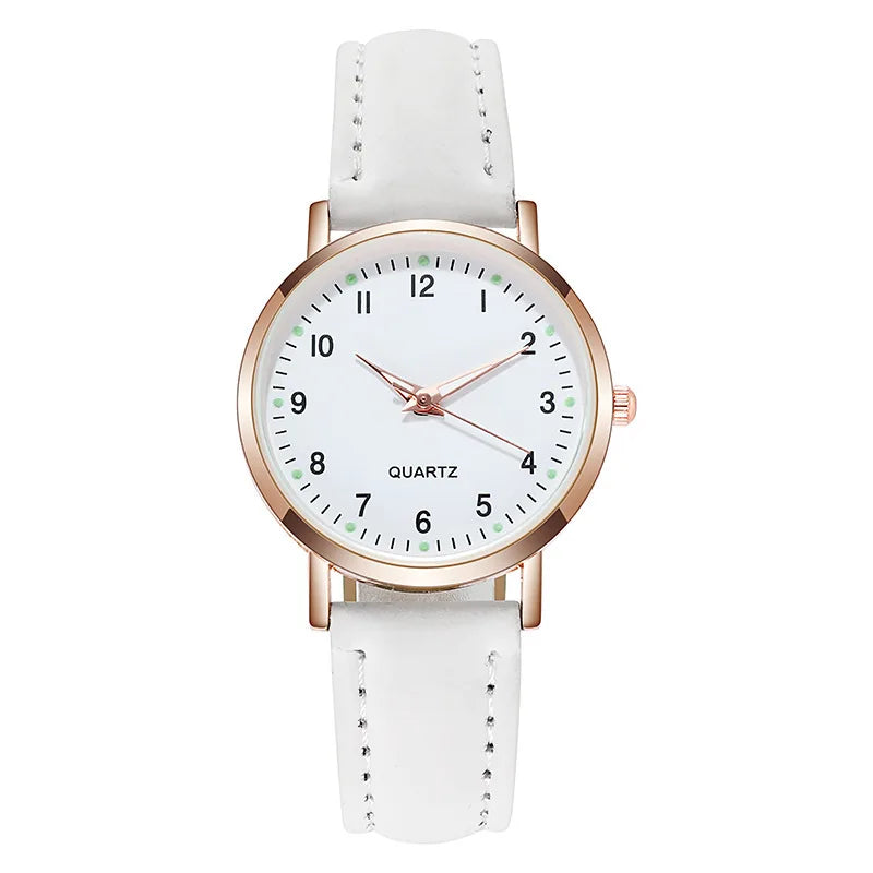 Women Leather Belt Watches Ladies Luxury Analog Quartz Luminous Wristwatch