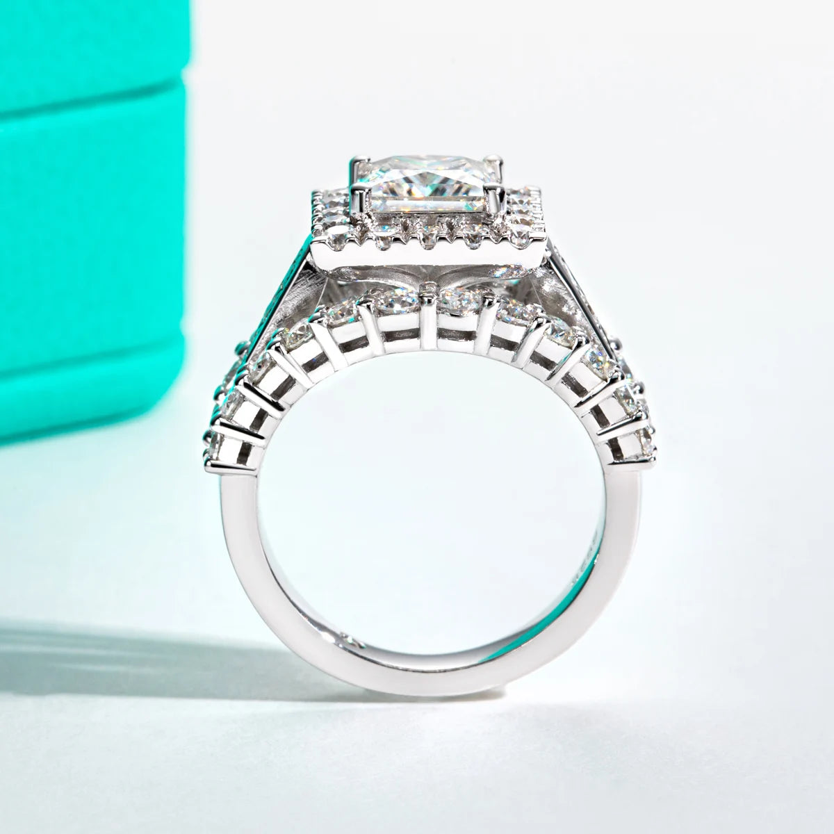 Moissanite Engagement Ring Silver Luxurious Women's Jewelry