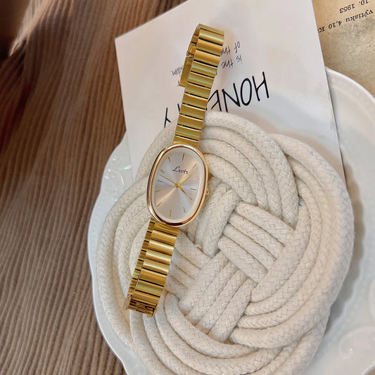Fashionable Women's Watch With Gold Bracele