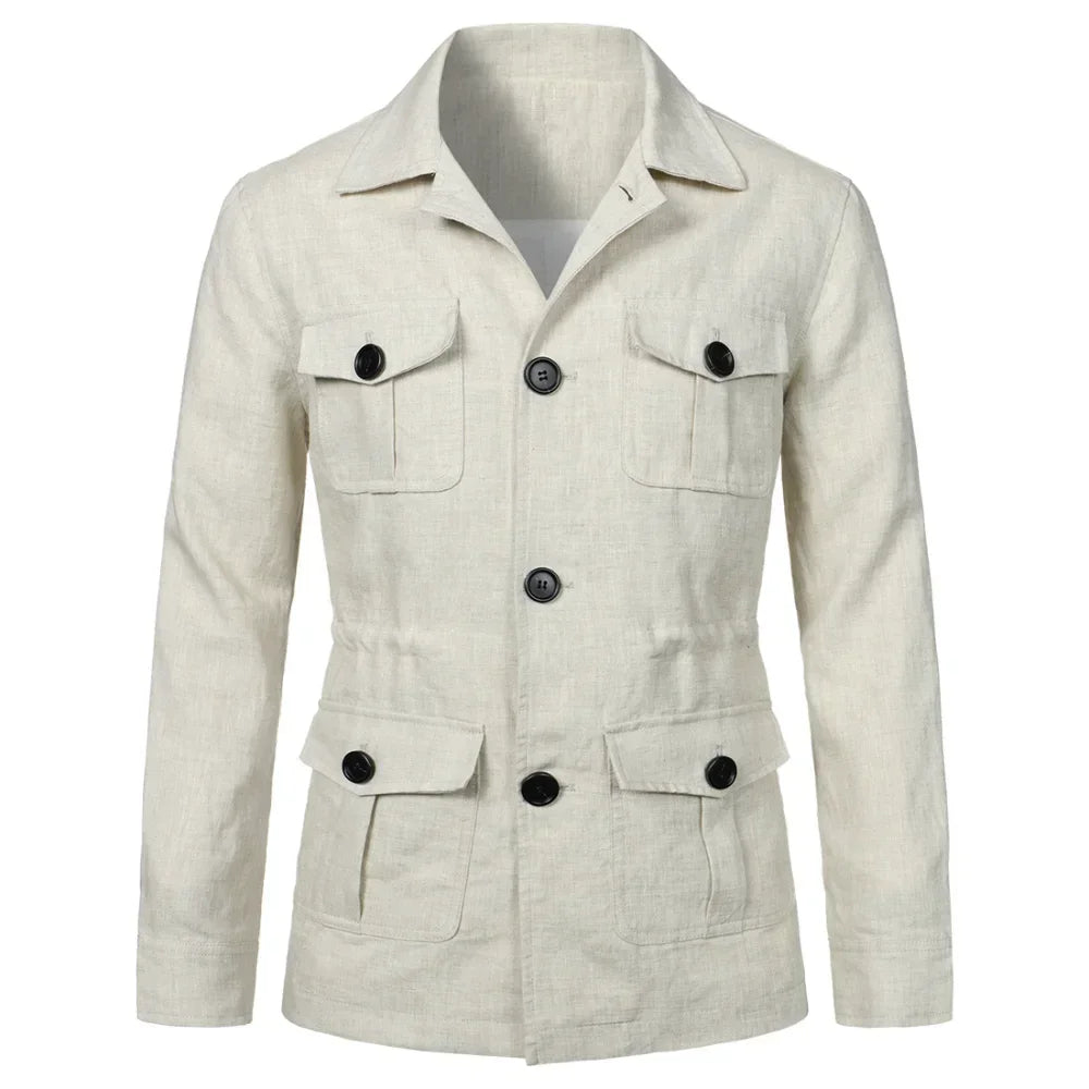 Mens Coats Safari Jacket Linen