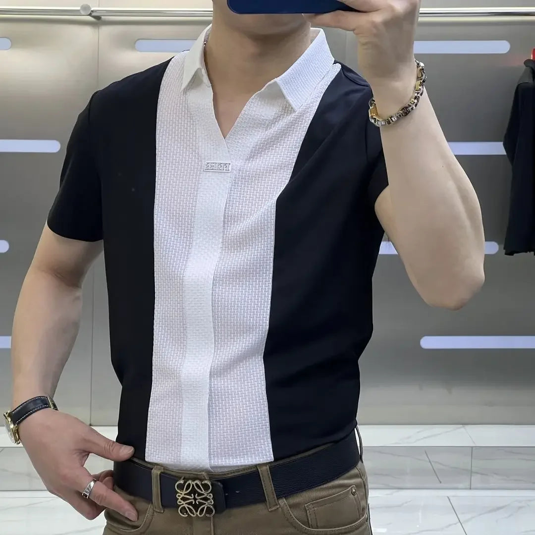 Shirts for Men Oversize Spliced