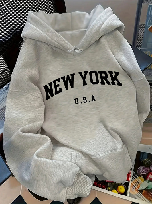 Women's Hoodie Relaxed Fit Women's Hoodie   Lettering Pullover Sweatshirt