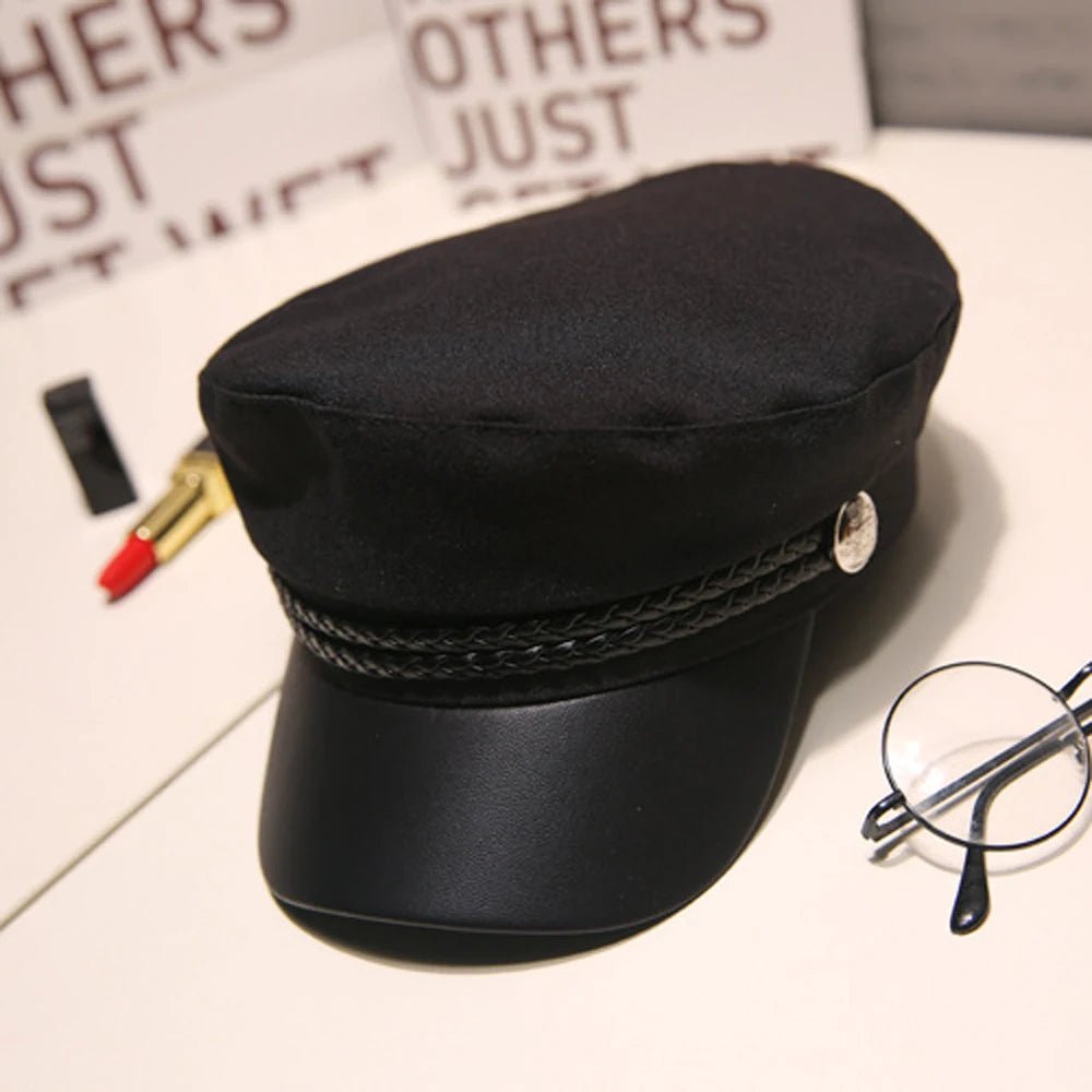 Women Men Octagonal Hat Beret Caps Sailor Hats
