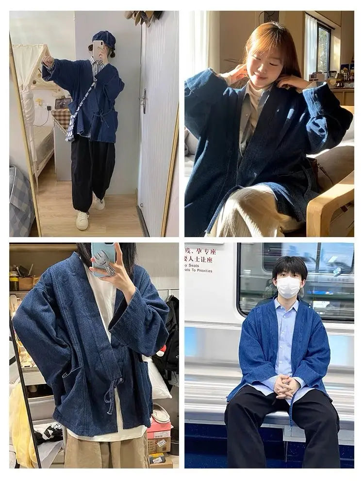 Vintage Denim Coat Men Women Unisex Oversized