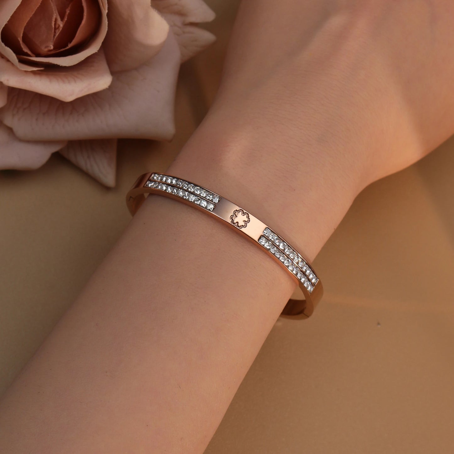 Cross Screwdriver Stainless Steel Zircon Bracelet.