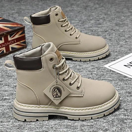 High Top Boots Men's Leather Shoes