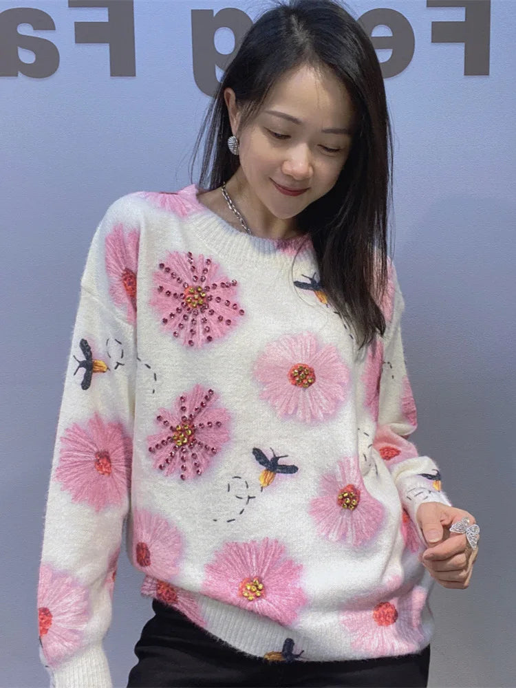 N High-end Diamonds Sweater Women's Knitwear