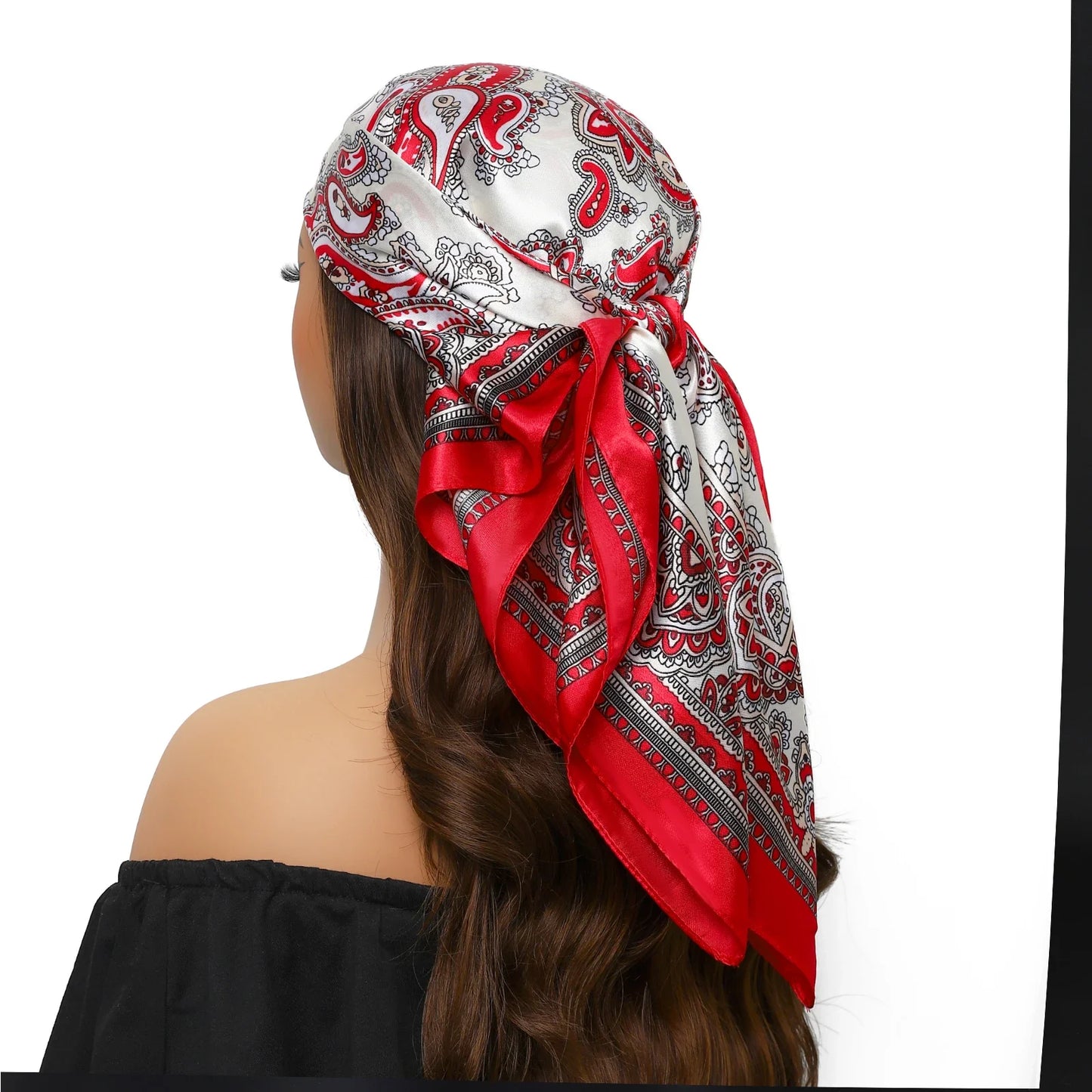 Head Scarf for Women Luxury Brand Satin Bandana
