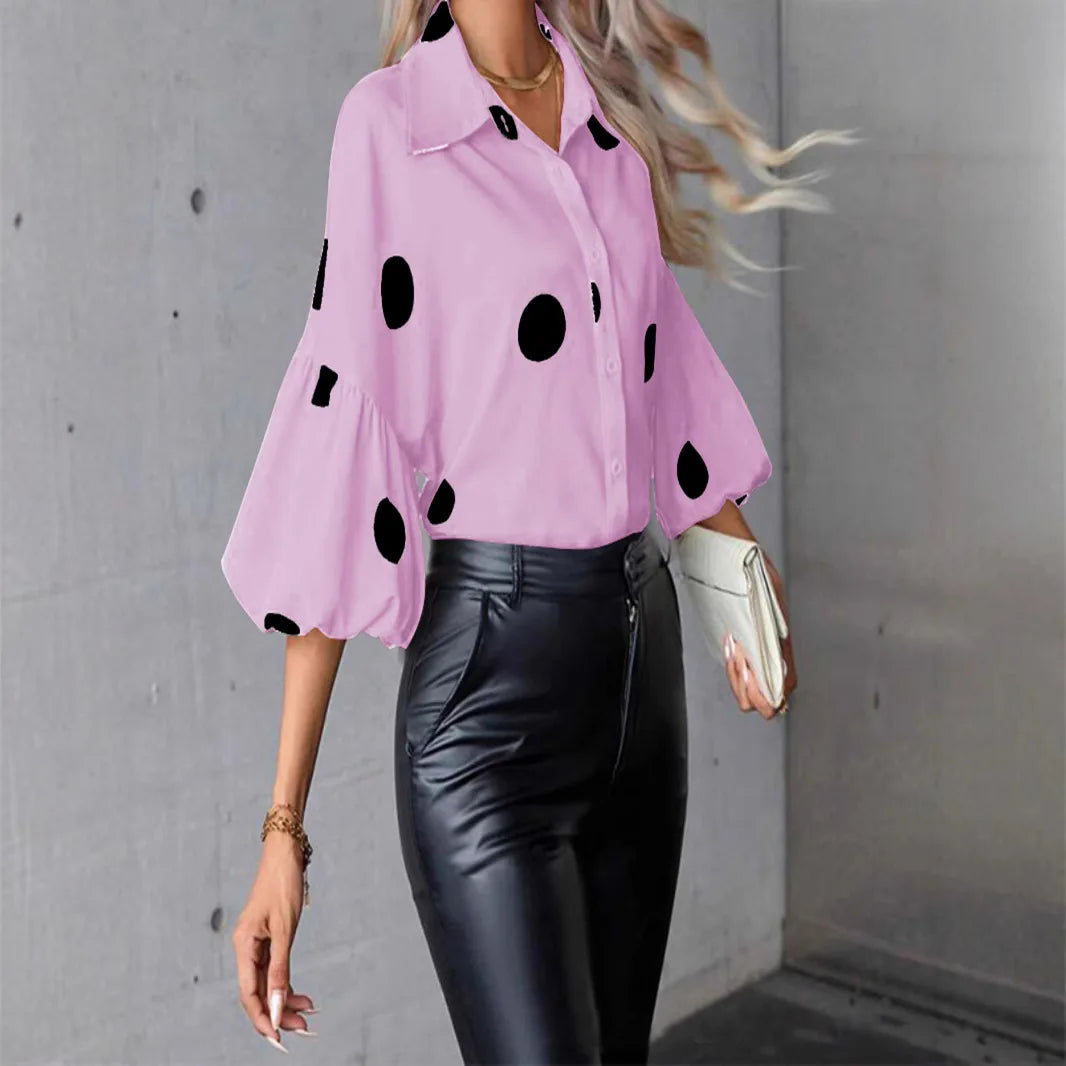 Women's Blouse  Chiffon Polka