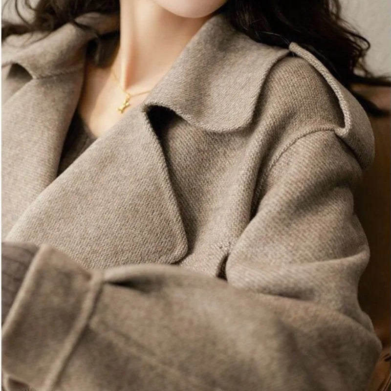 ColdCoats Short Padded Aesthetic Heavy Tweed Female Jacket