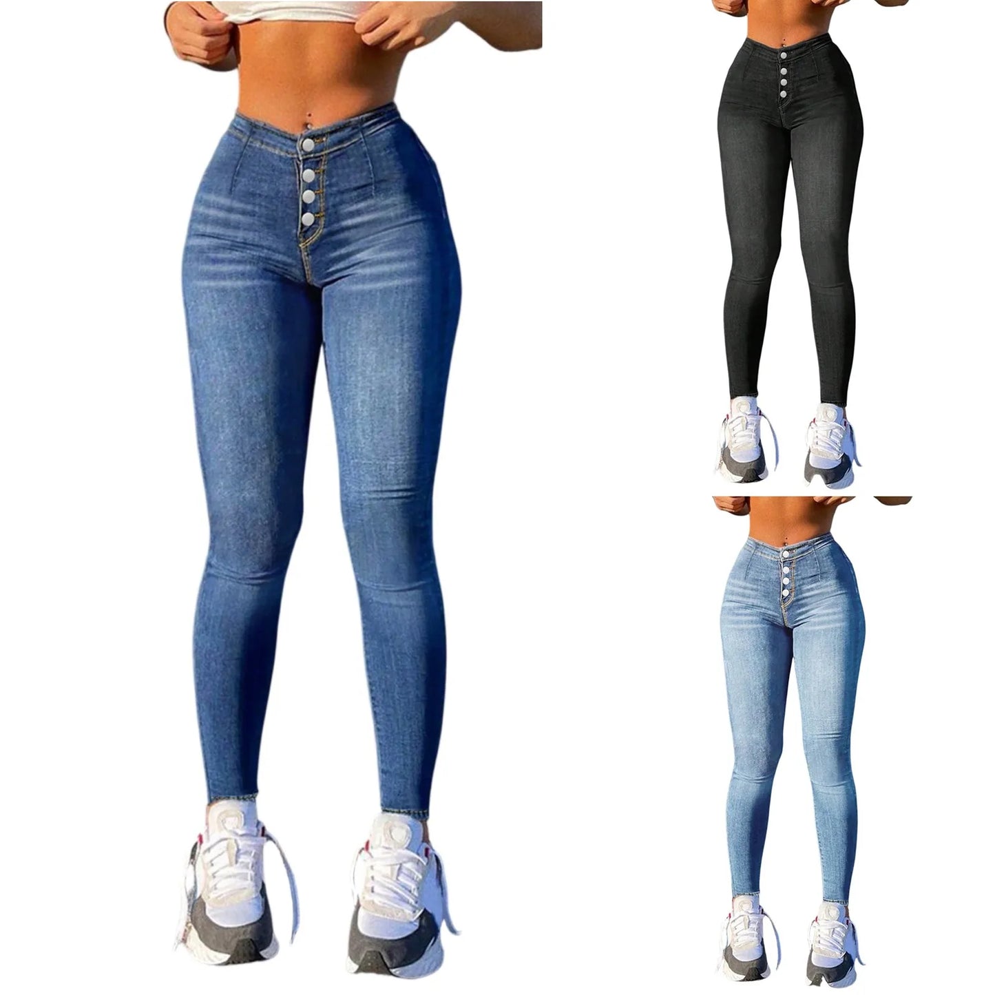 Women's Skinny Jeans Casual Fashion High waisted slim fit jeans
