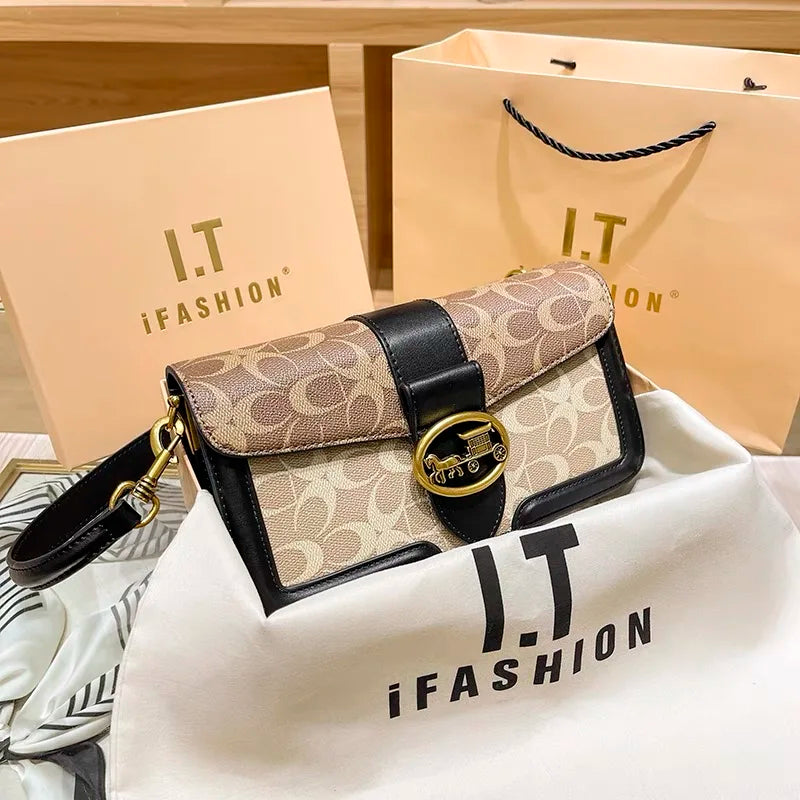 Women's handbag  fashionable contrasting color underarm bag