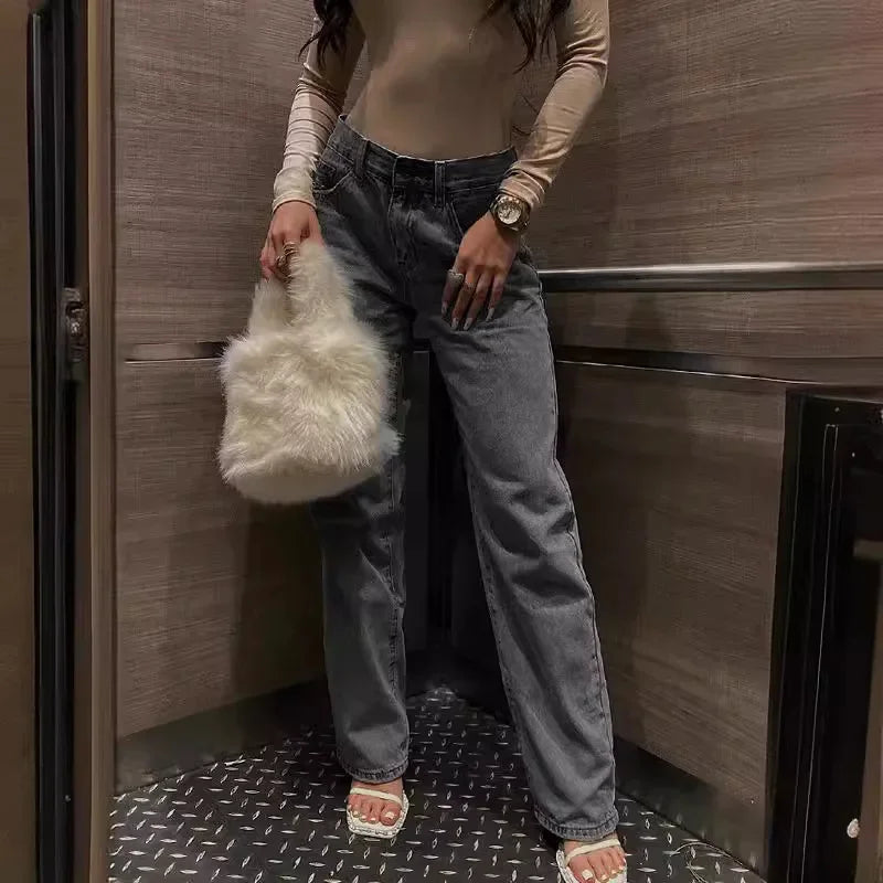 Women's Jeans  High-Waisted Distressed Skinny Straight-Leg Jeans