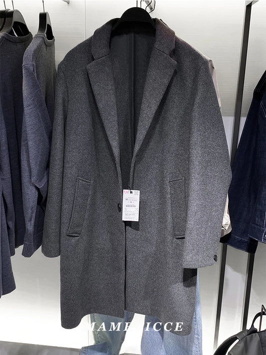MAMELICCE Original design Mid-length woolen coat