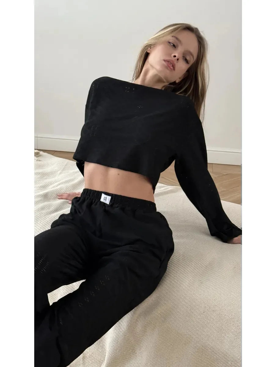 Casual Wear Set - Fashionable, Simple, Loose-Fitting Set