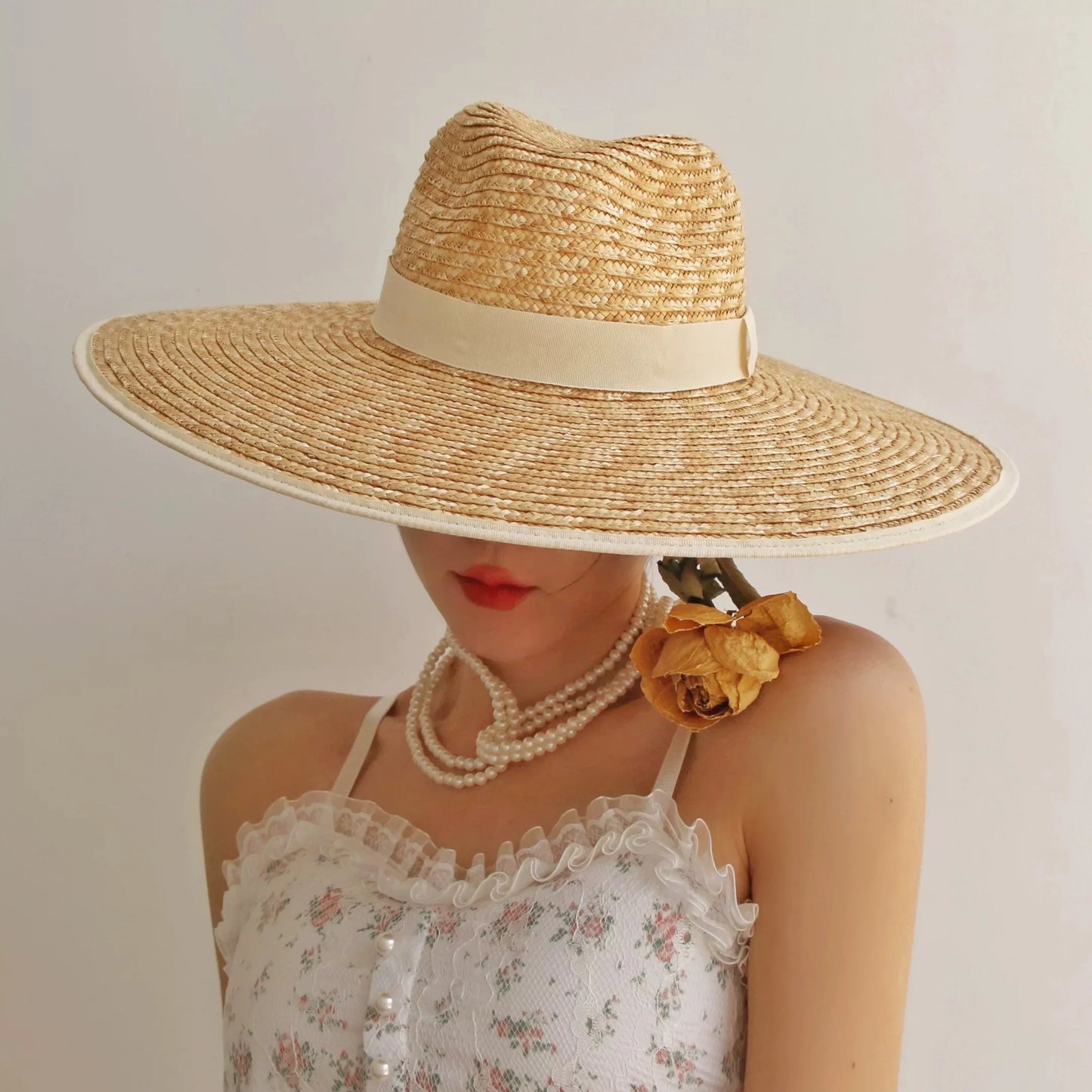 Retro Gold Braided Female Sunshade Flat Sequins Hat