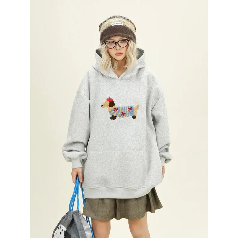 Women Sweatshirt Streetwear Couples Tops Casual Loose Hoodie