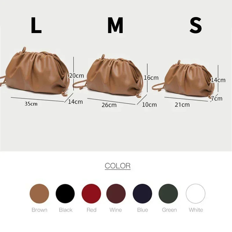 Cloud Soft Leather Madame Bag Single Shoulder Slant Dumpling Bag