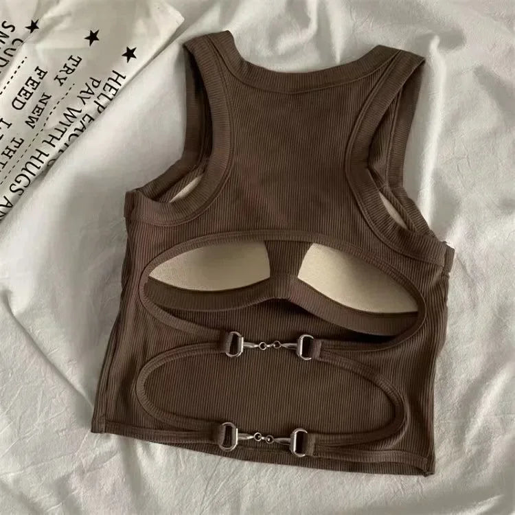 New Women Sports Tank Tops With Bra Pad