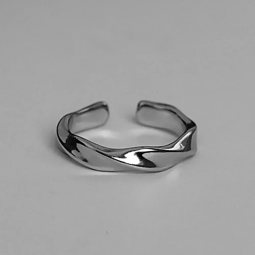 Rings For Men Women Metal Twist Simple Open Adjustable Finger Ring
