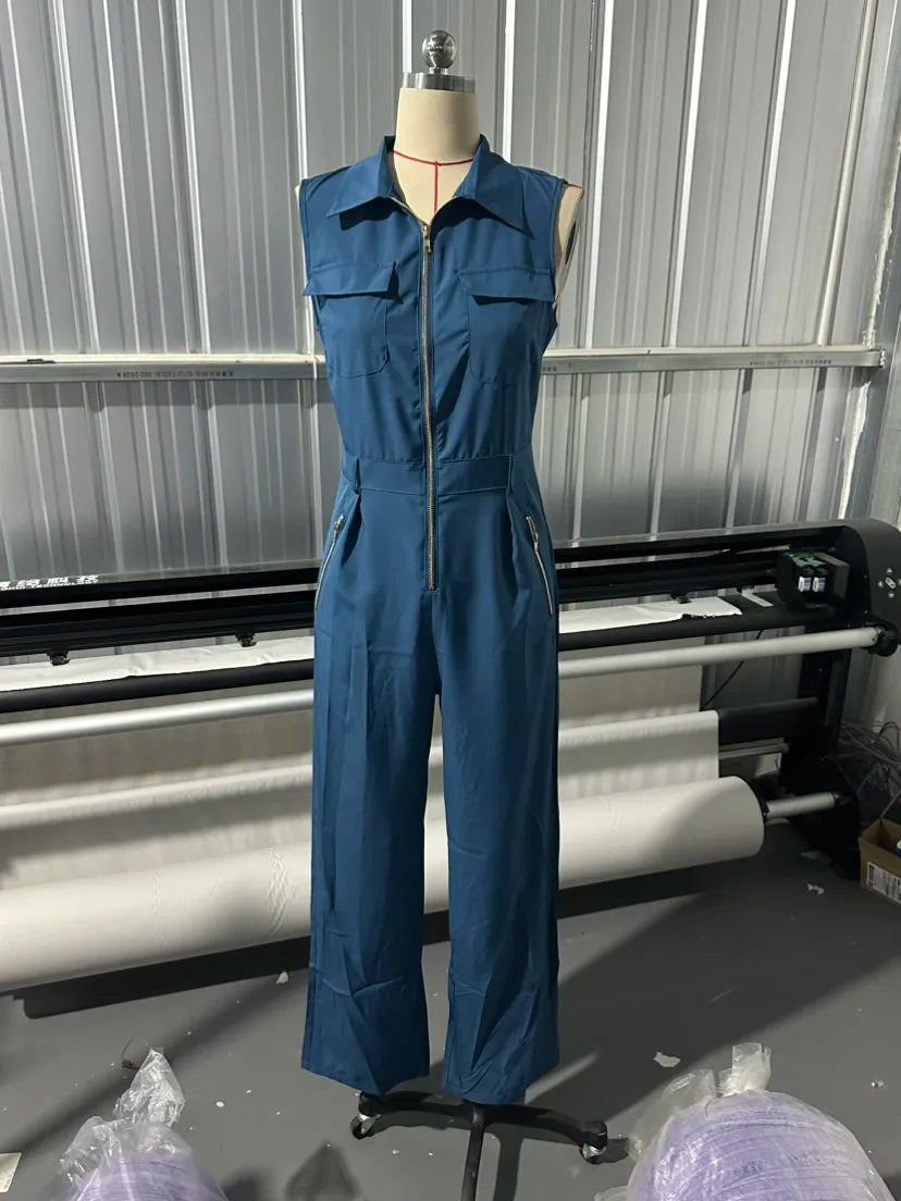 Elegant Jumpsuit  Zipper One-Piece Jumpsuit