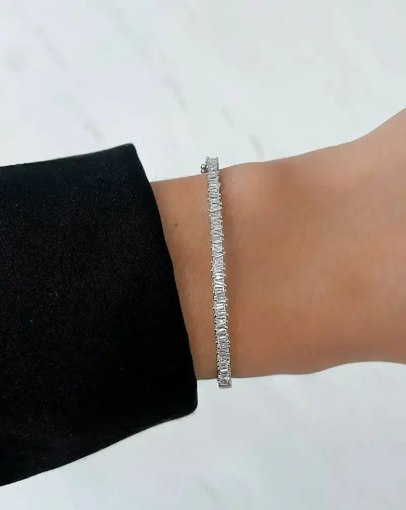 Women's Jewelry Full Paved Rectangle Bangle