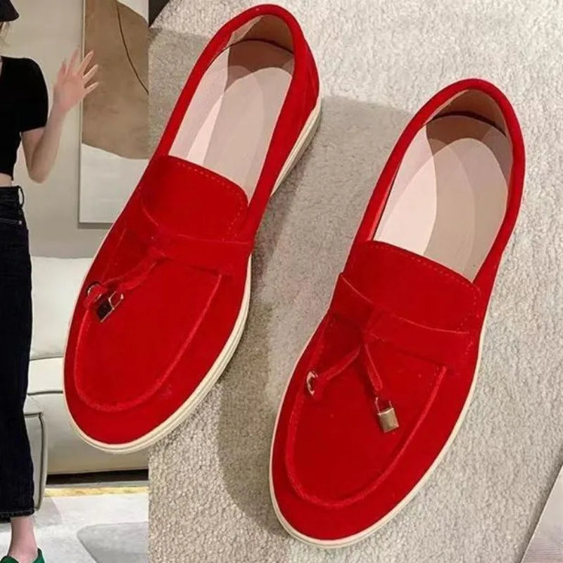 Women Flats  Platform Suede Loafers